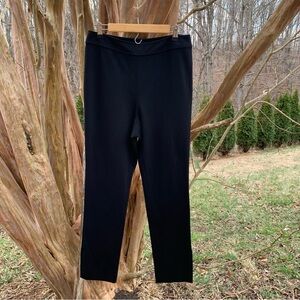 St. John Pull-On Side Zip Pants in Black